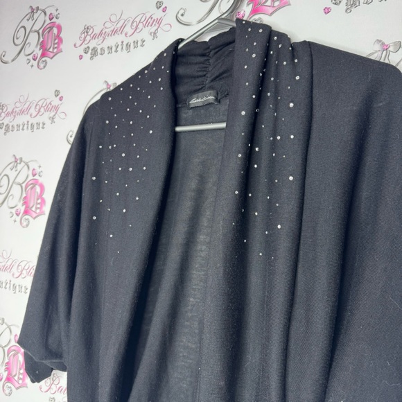 Seduction cardigan rhinestone bling diamond crystals flowy cinching cute comfy - Picture 3 of 7